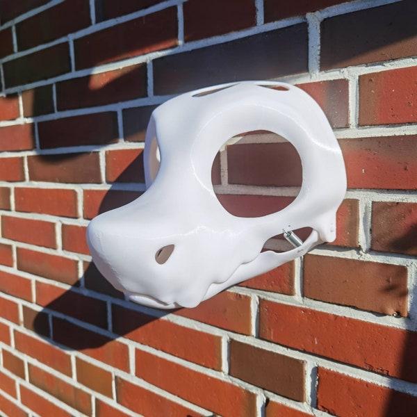 Harige Fursuit hoofdbasis Wickerbeast met neusgaten bewegende kaak 3D-print