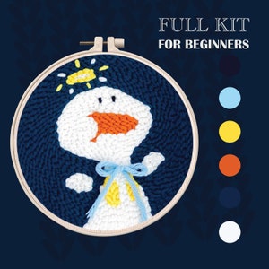 Blue Sky Starry Night Punch Needle Starter Kits For Beginner - Temu