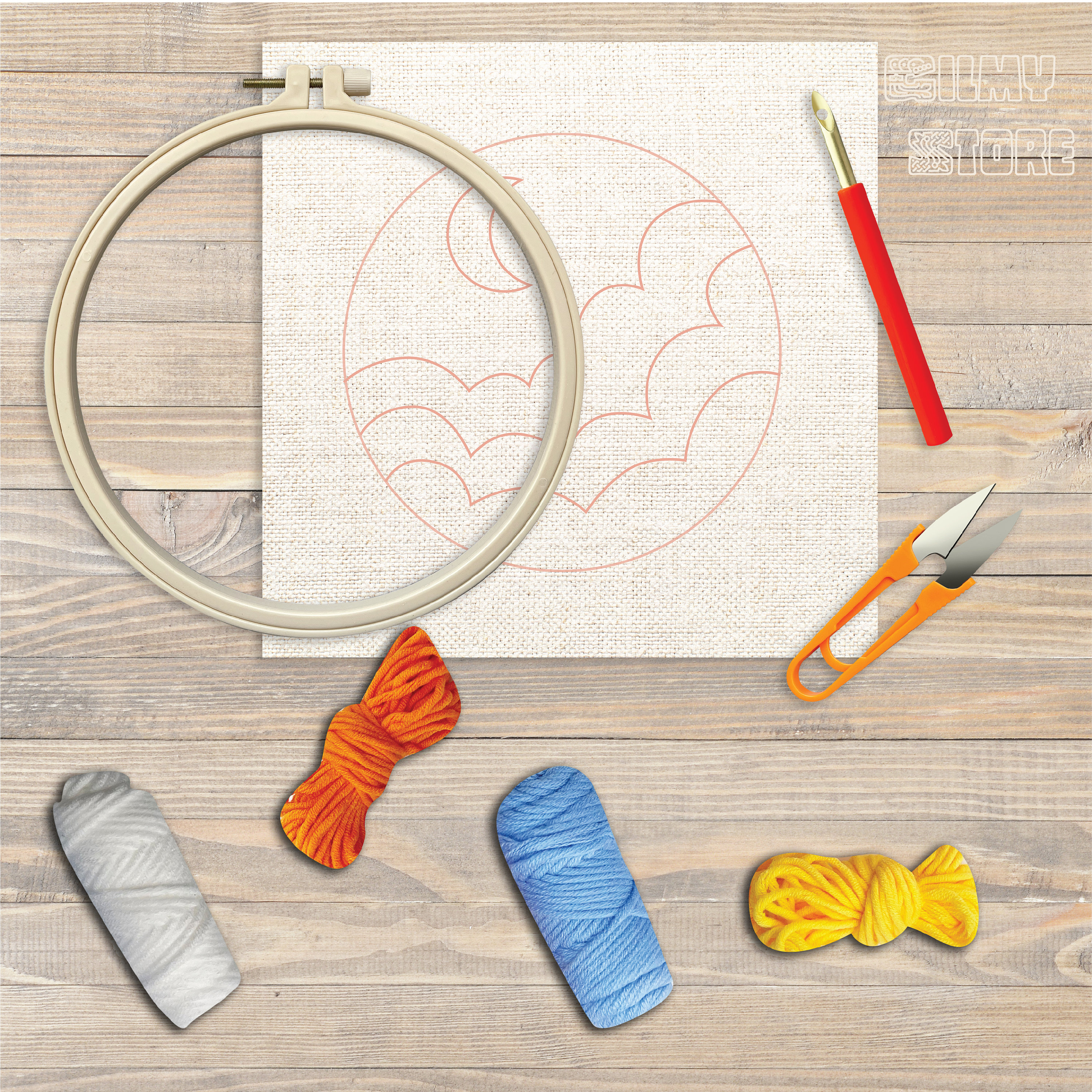 All Included DIY Punch Needle Kit for Beginners , Moon, Cloud, Colorful ...