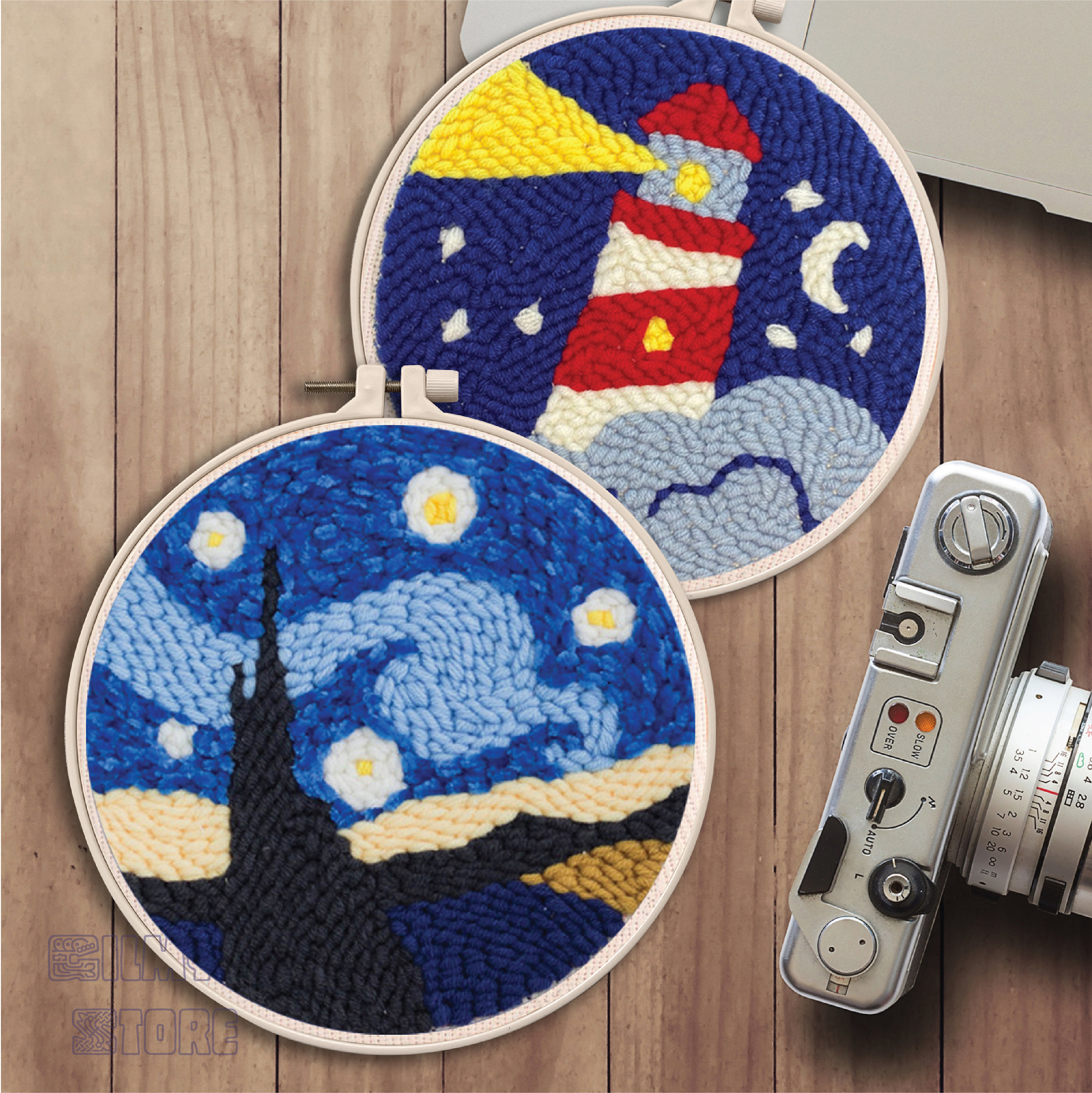 All Included DIY Punch Needle Kit for Beginners , Van Gogh Starry Sky