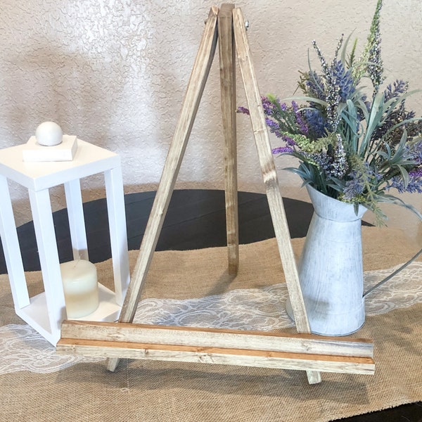 Wood Tabletop Easel, Wedding Sign Stand, Picture Stand, Rustic Wedding Decor, Art Easel Stand, Portable Easel, Tabletop Easel for Painting