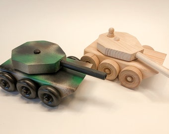Wooden Tank Toy, Wood Truck Toy for Kids, Military Toy, Imaginative Play, Birthday Gift for Military Son, Army Birthday Gift for Boys, USA