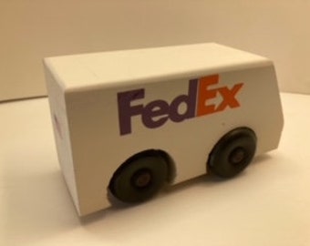FedEx Delivery Truck Toy for Kids, Imaginative Play, Waldorf Toys 4 Year Old, Montessori Toys, Mail Truck Toy, Toddler Gifts for Boys
