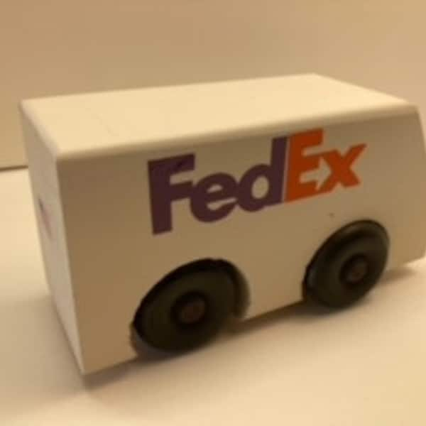 FedEx Delivery Truck Toy for Kids, Imaginative Play, Waldorf Toys 4 Year Old, Montessori Toys, Mail Truck Toy, Toddler Gifts for Boys