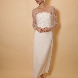 small wedding dress, short wedding dress, midi wedding dress, minimalist wedding dress