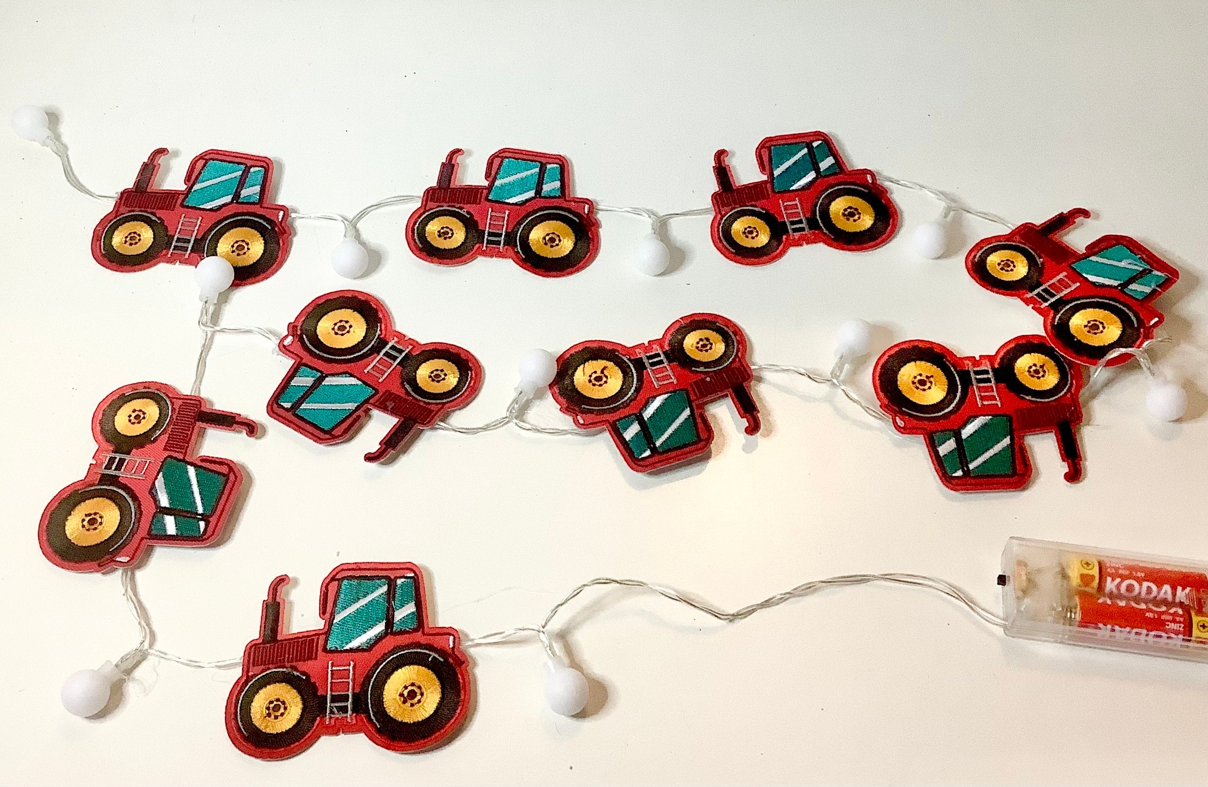 Guirlande Décorative En Feutre Pour Chambre D'enfant - 2 Bannières Véhicules De Chantier Suspendues | Pour Anniversaire, Décoration Thème Tracteur - 2