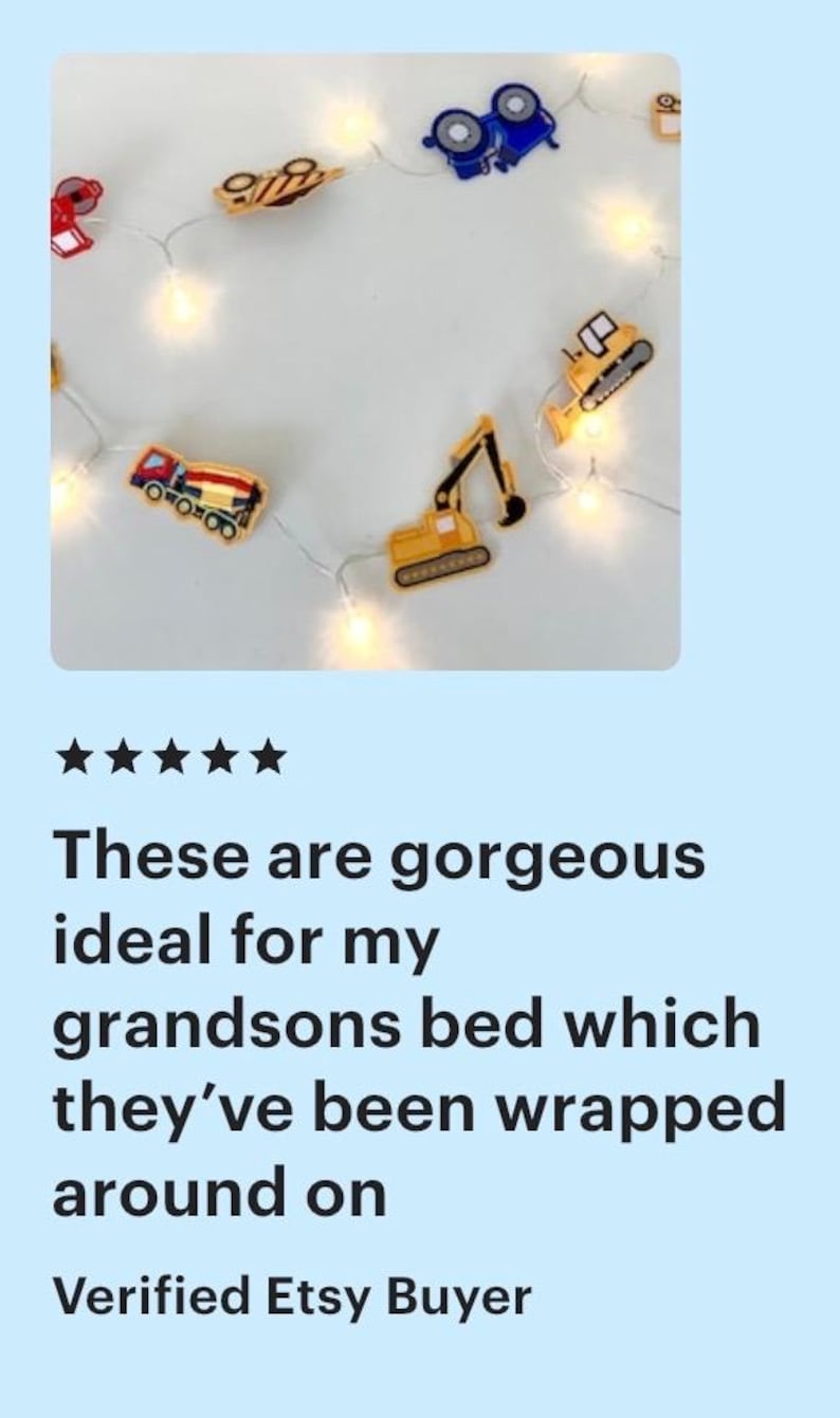 Auto string lights for boys room, boy bedroom lights, gift for boy, car theme decor, truck string lights, toddler boy gift image 20