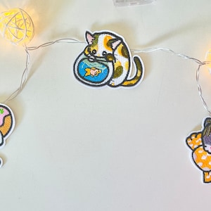 Cute kitten lights garland, cat fairy lights, lights for kids room, cat lover gift, cat decor