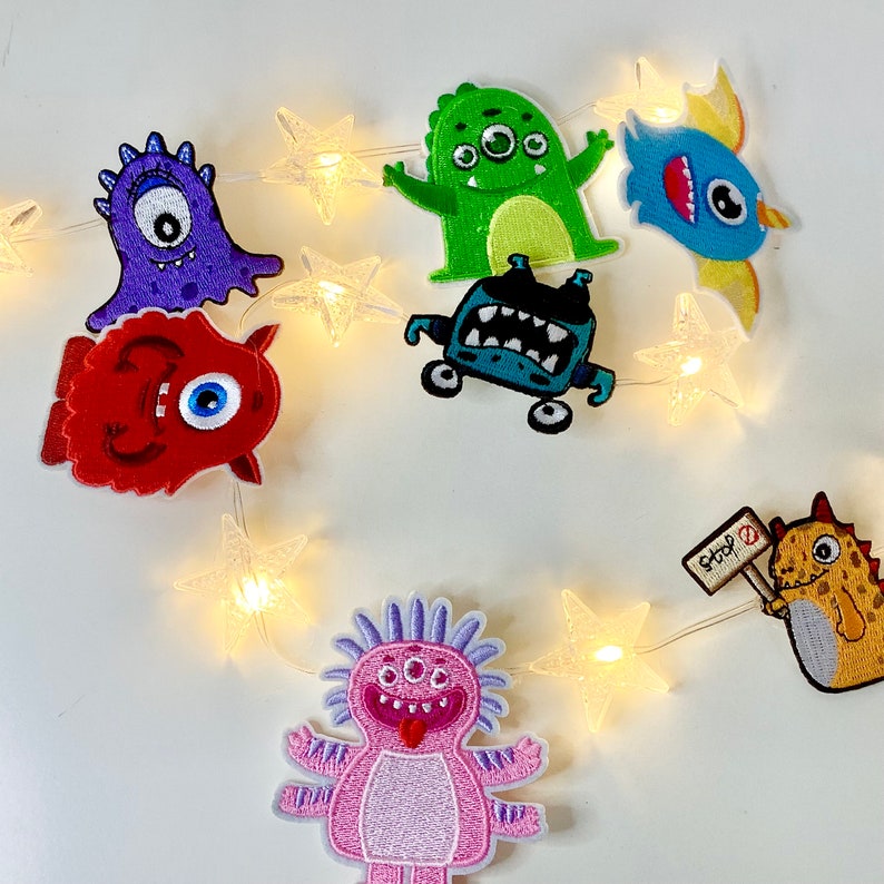 Cute Monster String Lights Garland, Kids Room Decor Fun Colourful ...