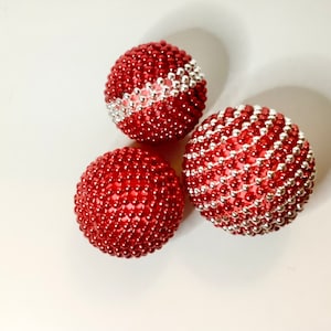 Red and silver ball bowl filler, Christmas ball decor, Christmas table, decorative balls for bowls