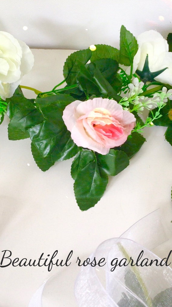 Pink and White Rose Flower Garland Rose Garland Wedding Arch - Etsy