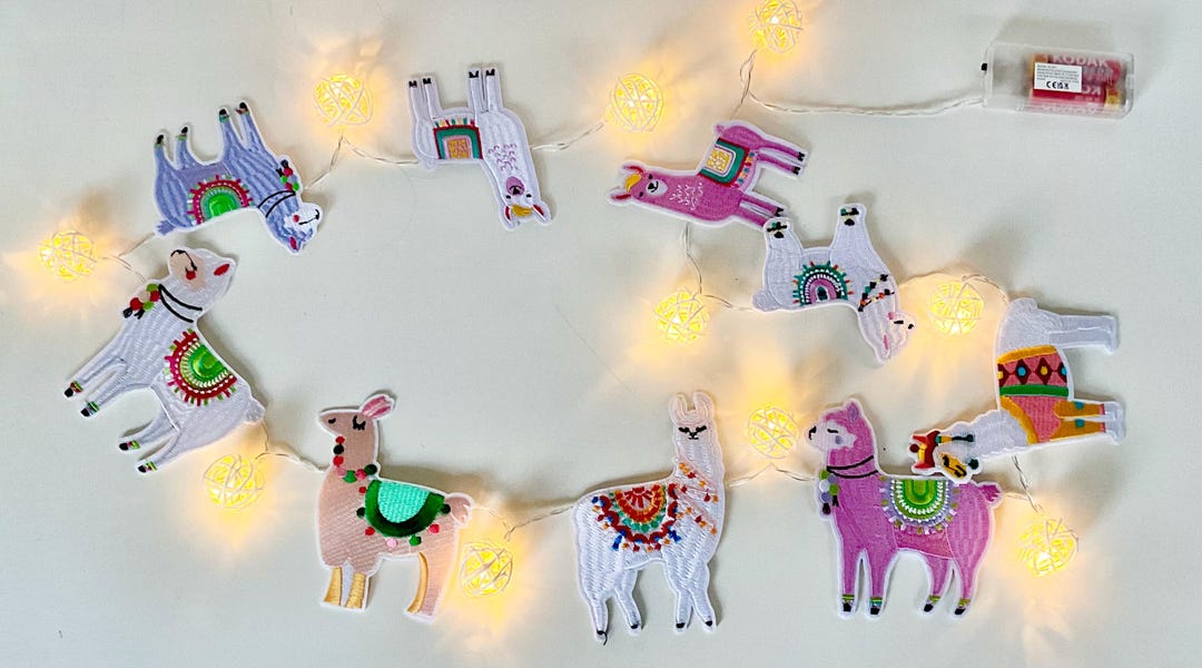 Llama Fairy Lights Garland: Fiesta Alpaca String Lights - Etsy