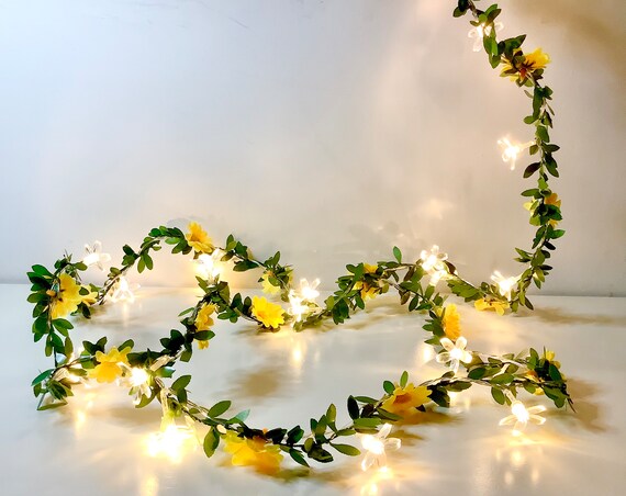 Yellow Daisy Lights Garland Flower Lights Decor Daisy Lights