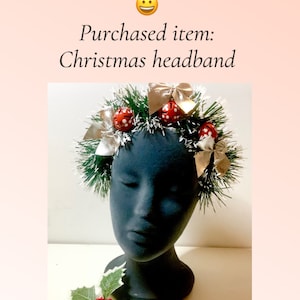 Christmas headband, festive hairband, girl hairband for Christmas, garland headband with silver bows