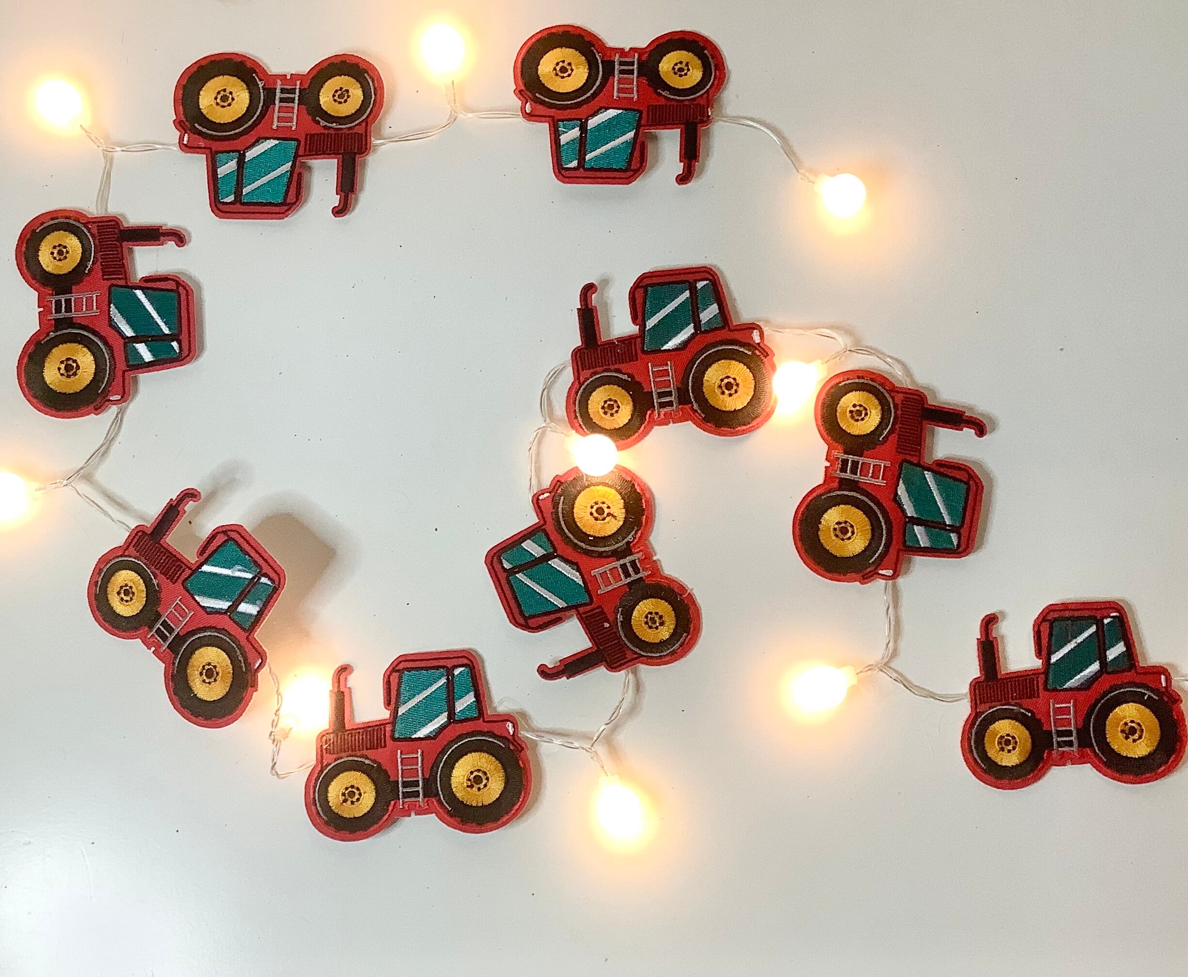Guirlande Décorative En Feutre Pour Chambre D'enfant - 2 Bannières Véhicules De Chantier Suspendues | Pour Anniversaire, Décoration Thème Tracteur
