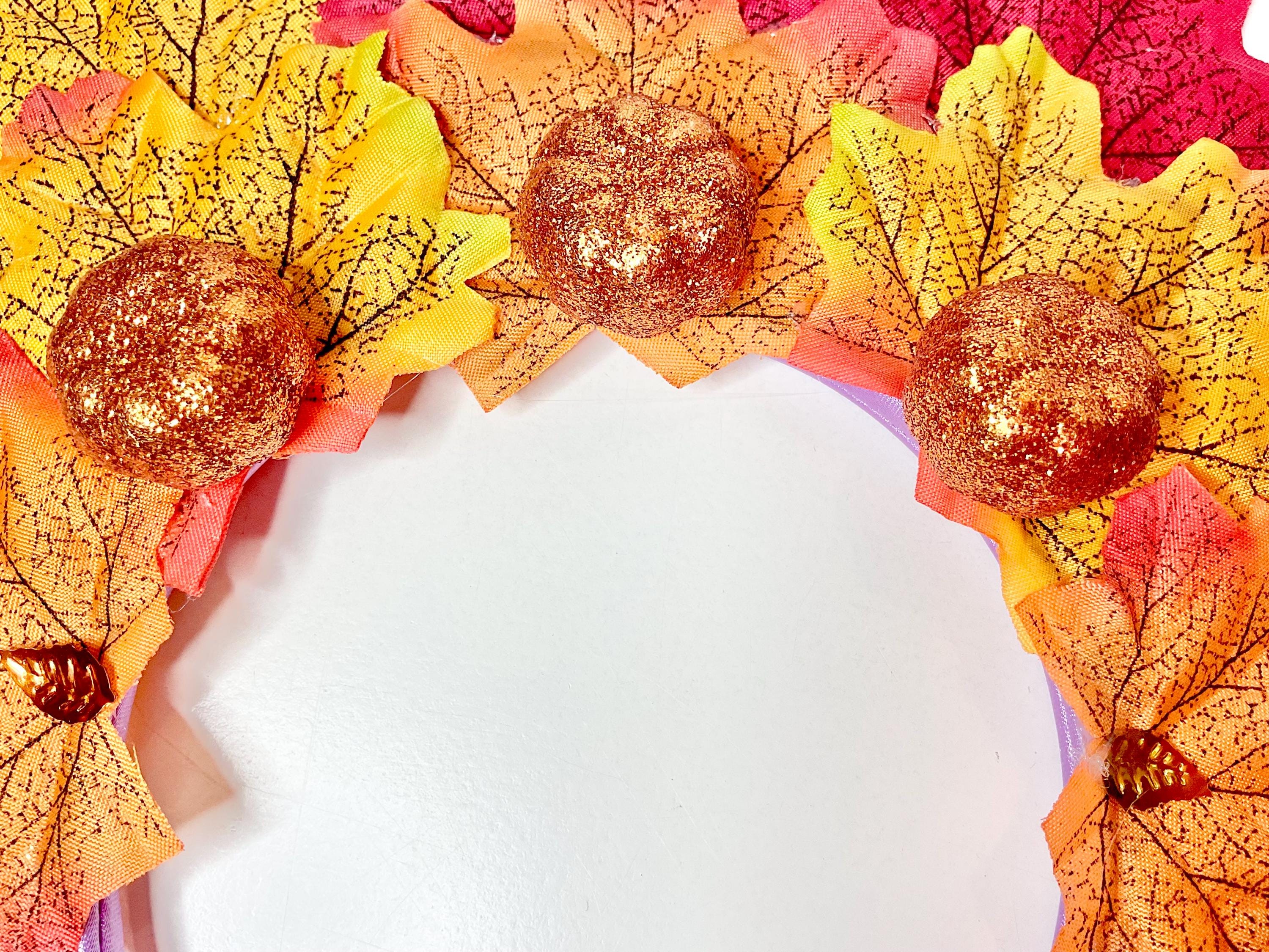 Herbst-Stirnband Mit Glitzernden Ahornblättern – Orange-gelb, Für Damen & Mädchen, Perfekt Für Thanksgiving