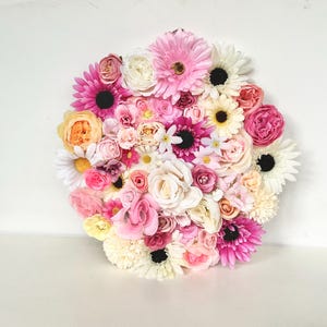 Floral wreath, artificial hanging flower wreath, flower wall decor, hoop wreath, door wreath