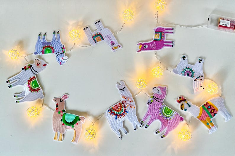 SnugStudioSurrey Llama Fairy Lights Garland