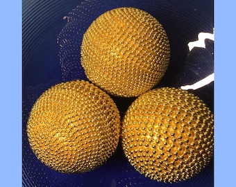 Gold Perle eingewickelt Kugel, perlen schüsselfüller, dekorative kugel, festlicher luxe decor