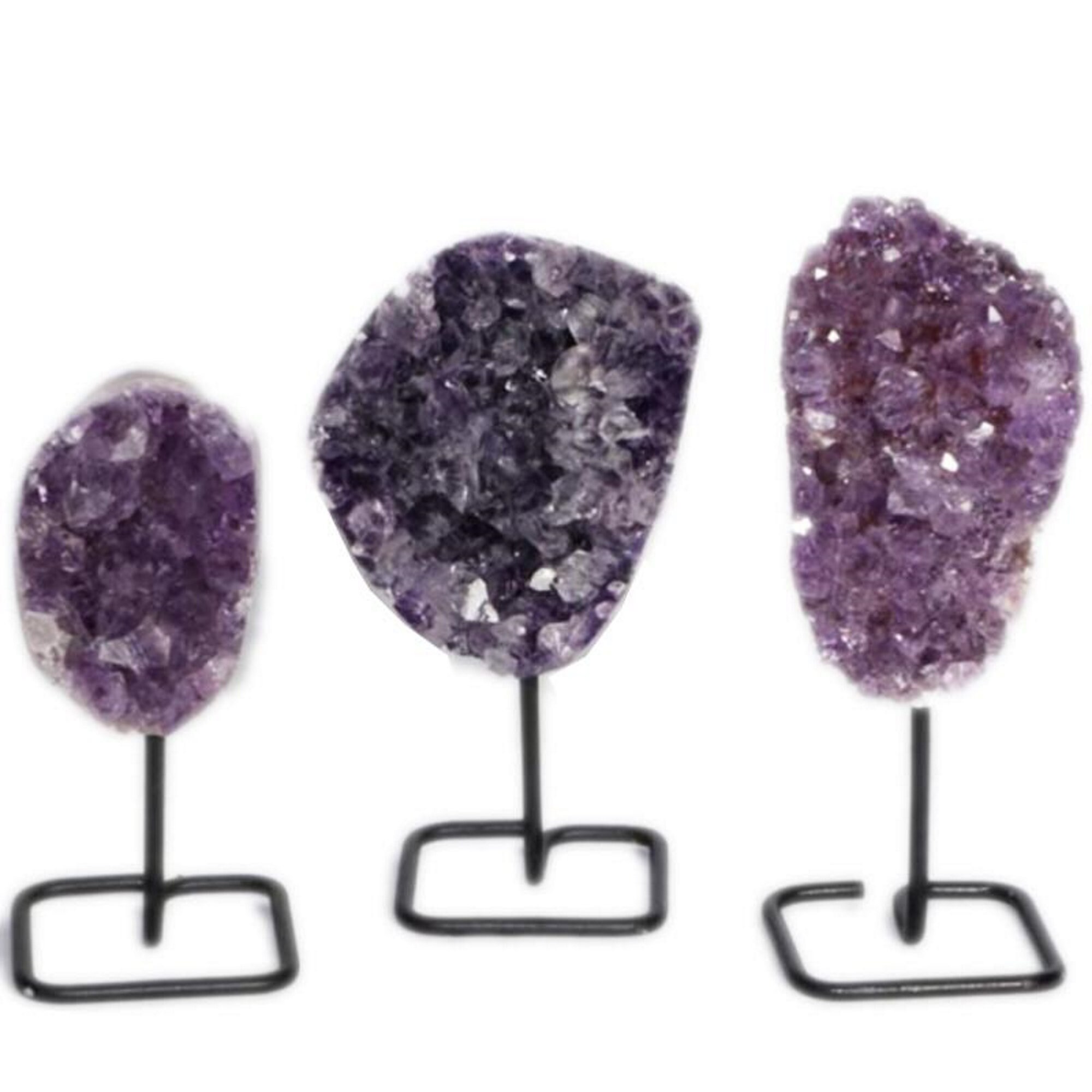 Fragment d'améthyste Du Brésil sur Support Métallique Pierre Précieuse