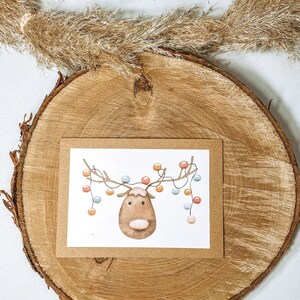 Klappkarte mit Umschlag zu Weihnachten | Geschenkkarten zu Weihnachten | Grußkarten zu Weihnachten "Rentier" |