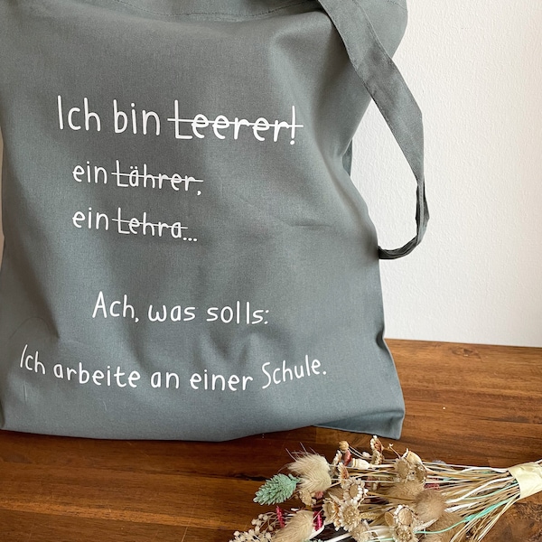 Baumwolltragetasche "Ich bin Lehrer", Einkaufsbeutel
