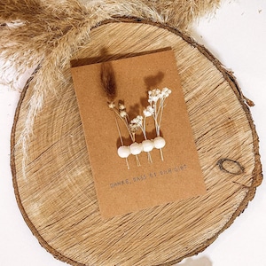 Perlenkarten mit Trockenblumen und Botschaft, Geschenkkarte, Grußkarte, Danke dass es dich gibt, Einfach so, Danke für alles