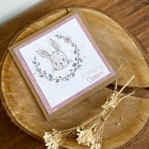 Geschenkkarten und Grußkarten zu Ostern | Fröhliche Ostern  | Klappkarte | Ostereier | rose