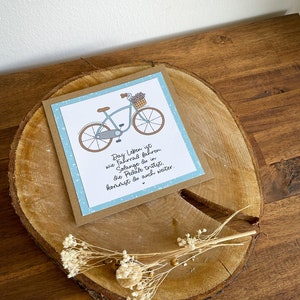 Geschenkkarten und Grußkarten zu jedem Anlass | "Das Leben ist wie Fahrrad fahren.." | blau | Klappkarte mit Umschlag