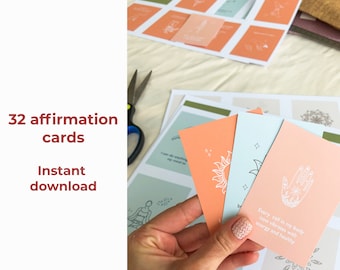 Affirmation Cards Printable. Positivity Cards. Self Care Cards. Daily Affirmation. Printable Cards. Motivational Cards.  (Instant Download)