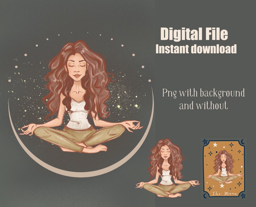 Yoga Meditation Clipart. Fashion Girl. Meditation Girl. Etsy