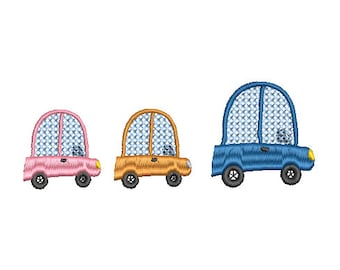 Digital Embroidery File - Car Doodle | cute car embroidery design | baby embroidery file pes, dst, jef | digital download