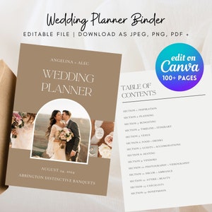 Ultimate 100+ Page Luxe Modern Digital Wedding Planner/Binder Template | Editable Canva | Organize, Budget, Plan, and Share