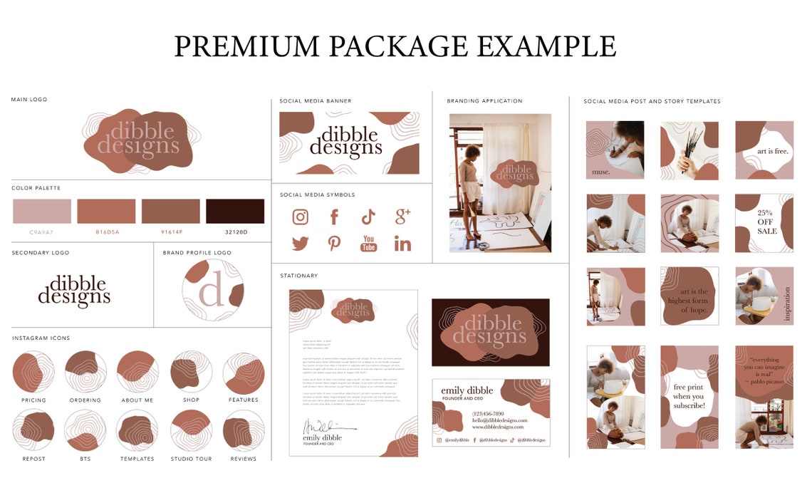 Custom Branding Kit Package With Signature Logos Color Etsy
