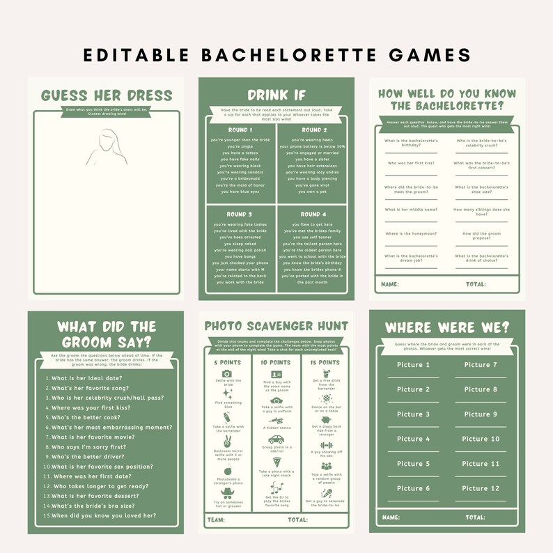 Camp Themed last Camp Out Bachelorette Party Invite, Itinerary Games