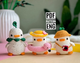 PDF Ducks Family, Set of 3 Amigurumi Patterns, Amigurumi Pattern bundle
