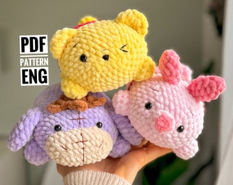 3 in 1 Winnie Pooh Bundle Amigurumi crochet pattern