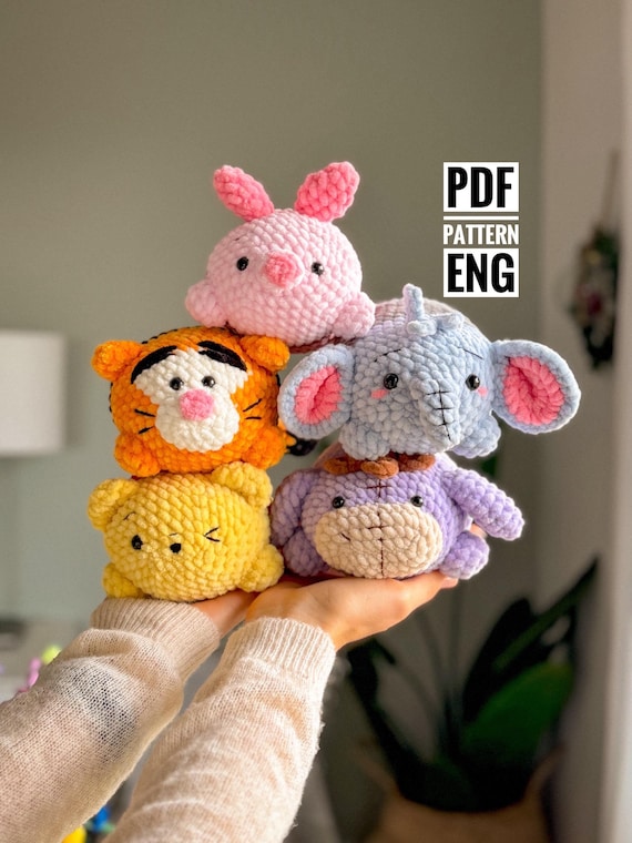 9 Winnie the Pooh Crochet Patterns 4 5 in 1 Winnie Pooh Bundle Amigurumi crochet