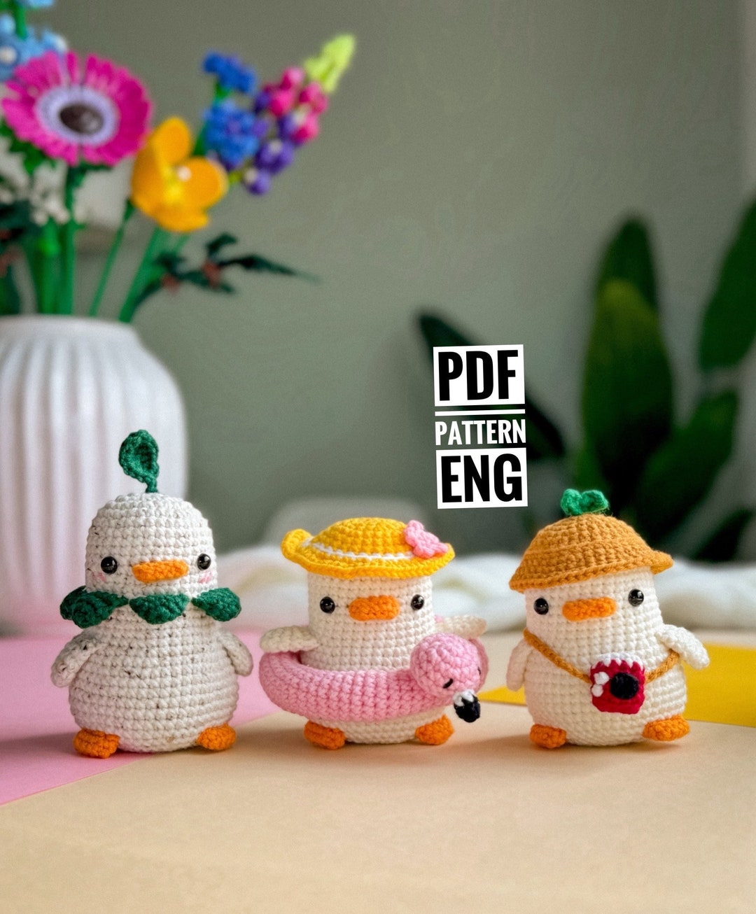 PDF Ducks Family, Set of 3 Amigurumi Patterns, Amigurumi Pattern Bundle