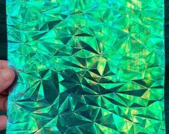 Fantasy film, textured Dichroic inlay,  rigid rainbow paper for embedding in epoxy resin. Many varieties and colors, one 5x4 inch sheet per