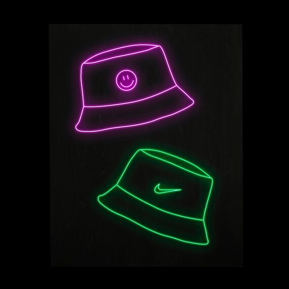Rave Bucket Hat Nike Smiley Face Neon 
