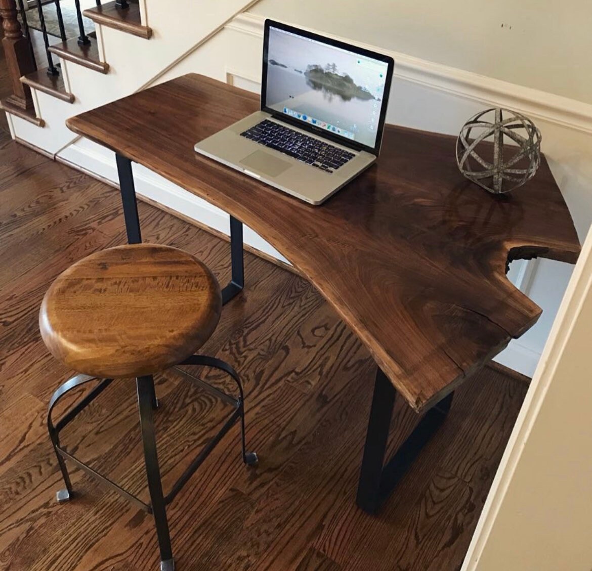 Live Edge Walnut Desk/ Live Edge Walnut/ Wood Office Desk/ Etsy