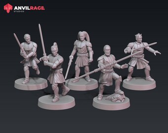 Star Wars Legion 3d Custom Miniature The Old Republic Force Knights / Jedi Knight  - Modular kit  by SEB Miniatures