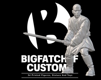 Star Wars Legion 3d Custom Miniature Jedi Master Bad Ass Force User Pose 5 Unrobed March Patreon exclusive by Hokusa 3D Designs