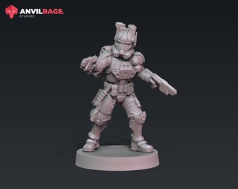 Star Wars Legion Custom Printed GAR Galactic Republic Clone Wars Duel Pistol Wielding Clone Nomad v2 by Anvilrage Studios