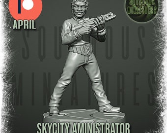 Star Wars Legion 3d Custom Miniature  - Scum & Villainy Sky City Leader - Notorious Smuggler Armed  by Squamous Miniatures