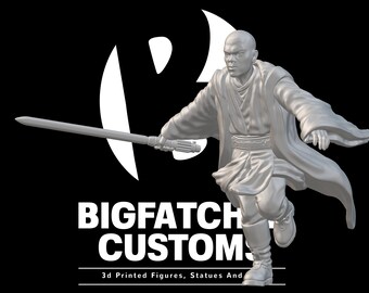 Star Wars Legion 3d Custom Miniature Jedi Master Bad Ass Force User Pose 3 Robed March Patreon exclusive by Hokusa 3D Designs