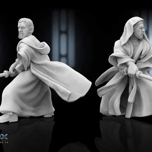 Star Wars Legion 3d Custom Miniature Old  Fossil Old Ben lightsaber duelling ready Madox 3D Design