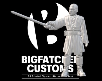 Star Wars Legion 3d Custom Miniature Jedi Master  Bad Ass Force User Pose 1 unrobed March Patreon exclusive by Hokusa 3D Designs