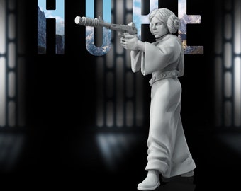 Star Wars Legion 3d Custom Miniature Princess Hope aiming with blaster by Madox 3D Design